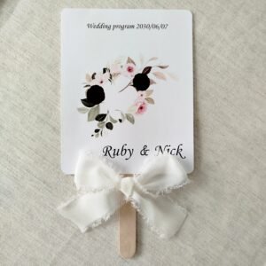 Charming Wildflowers Wedding Fan Template - 6.7 x 5.3" DIY Program