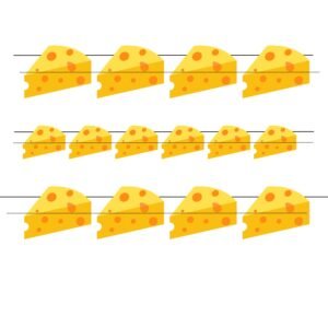 Delightful Cheese Banner Printable, 13cm figures for A4 party decor.