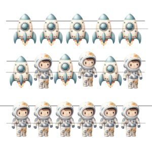 Printable Astronaut Rocket Garland