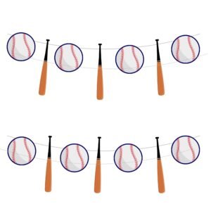 Baseball Party Garland printable with balls and bats for Rookie of the Year birthday theme and sports baby shower.