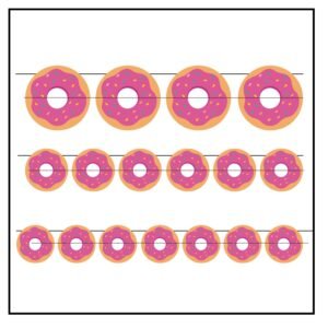 Colorful Donut Party Garland printable banner for birthday decoration and baby shower, digital download.