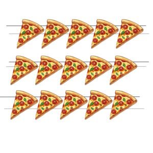 Mouthwatering Pizza Birthday Banner with 17cm pepperoni slices for A4 printing.