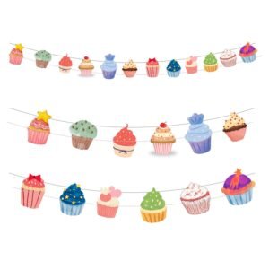 12 Adorable Printable Cupcake Garland Designs for Birthday Party