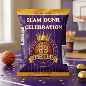 Purple and Gold Basketball Chip Bag