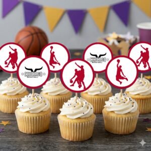 Chicago Basketball Cupcake Toppers