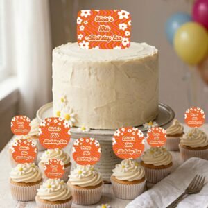 Personalized Retro Birthday Cake Topper