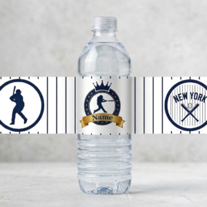 New York Baseball water bottle labels