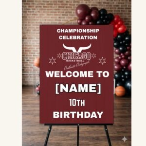Chicago Basketball welcome sign personalized
