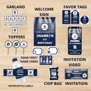 Dallas football birthday party bundle