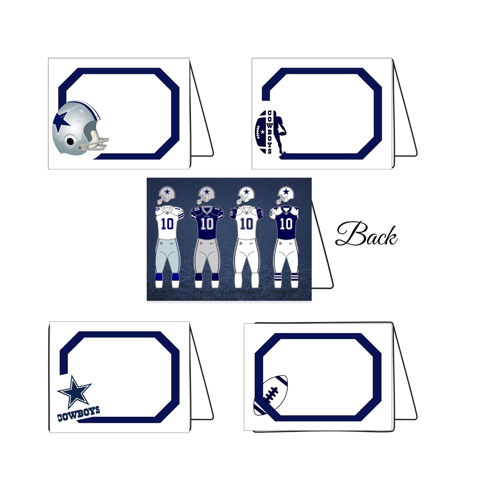 Complete Dallas football themed birthday party bundle with invitation, decor, and favor tags