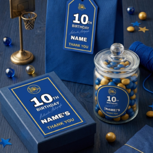 Golden City Basketball Favor Tags