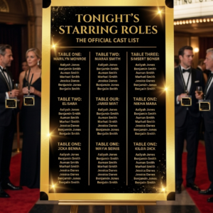 Hollywood Seating Chart Poster