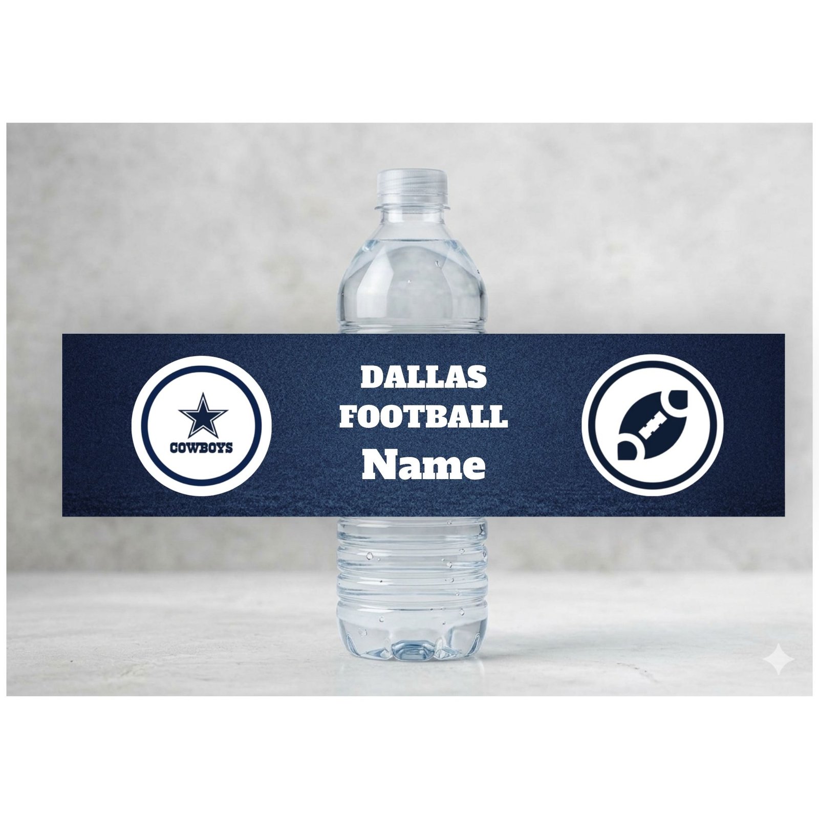 Complete Dallas football themed birthday party bundle with invitation, decor, and favor tags