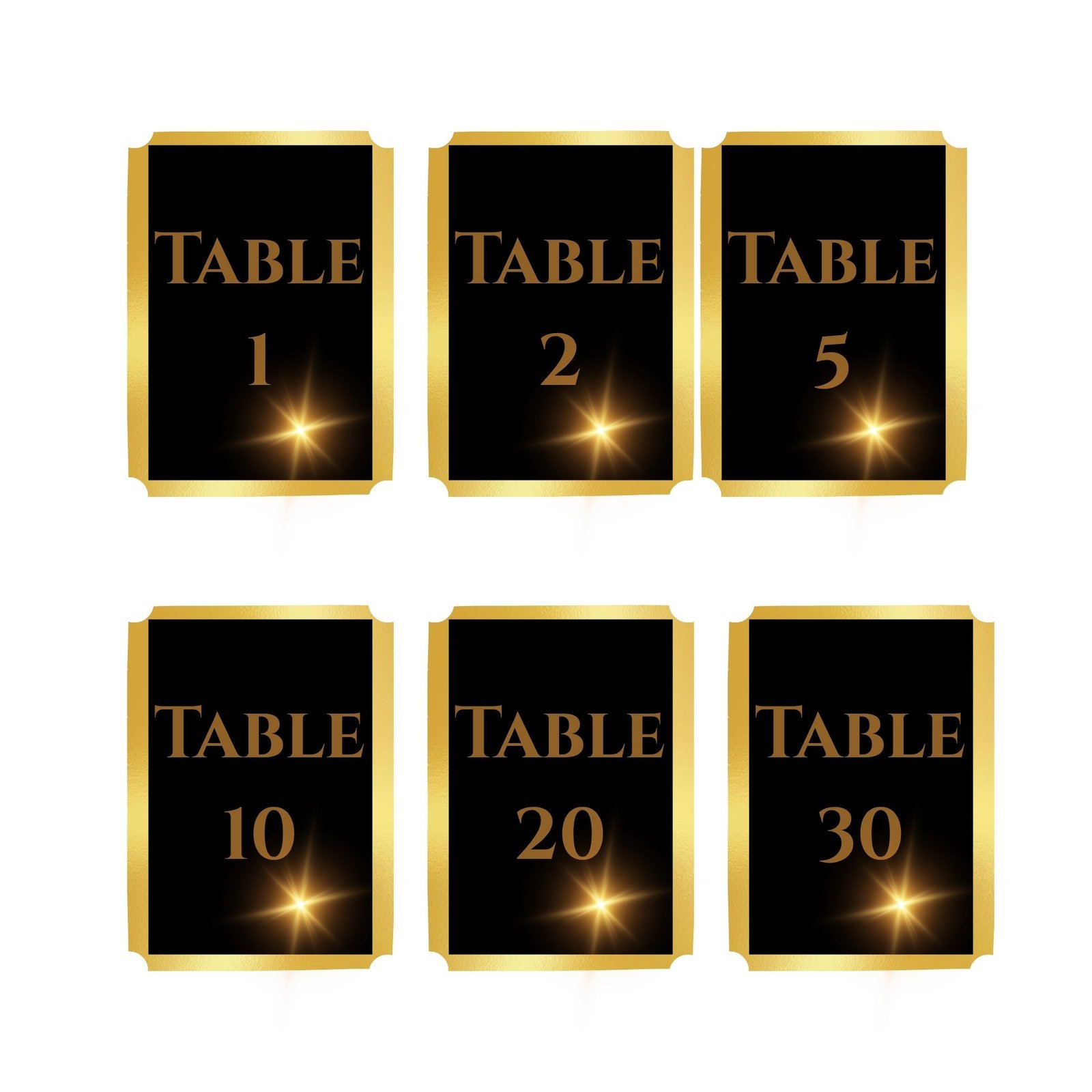 Hollywood Table Numbers
