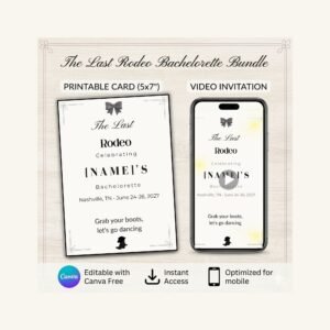 Midnight Rodeo Bachelorette Invitation