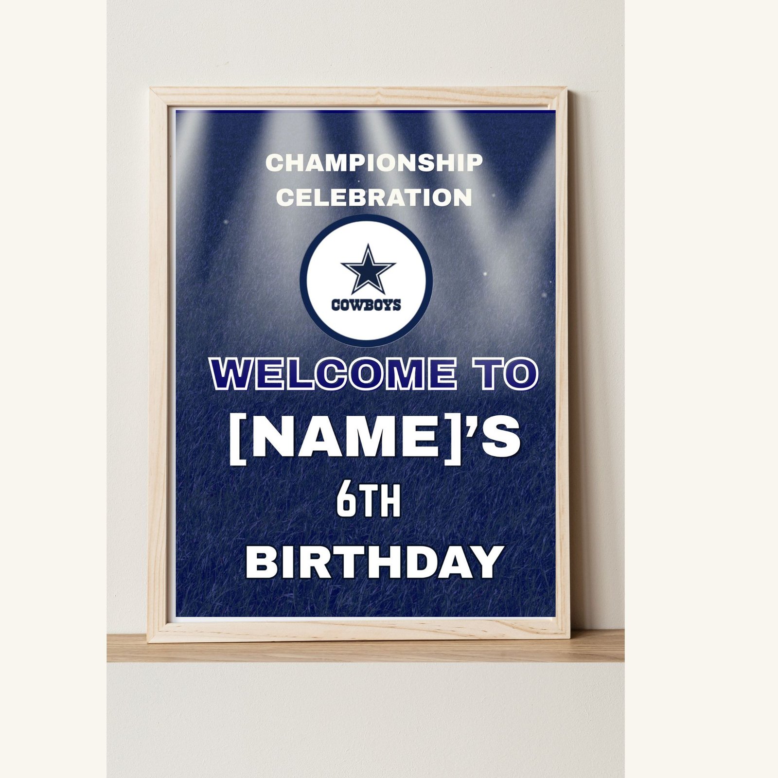 Complete Dallas football themed birthday party bundle with invitation, decor, and favor tags