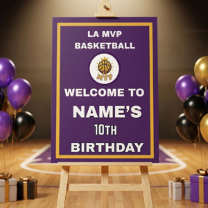 LA MVP basketball welcome sign