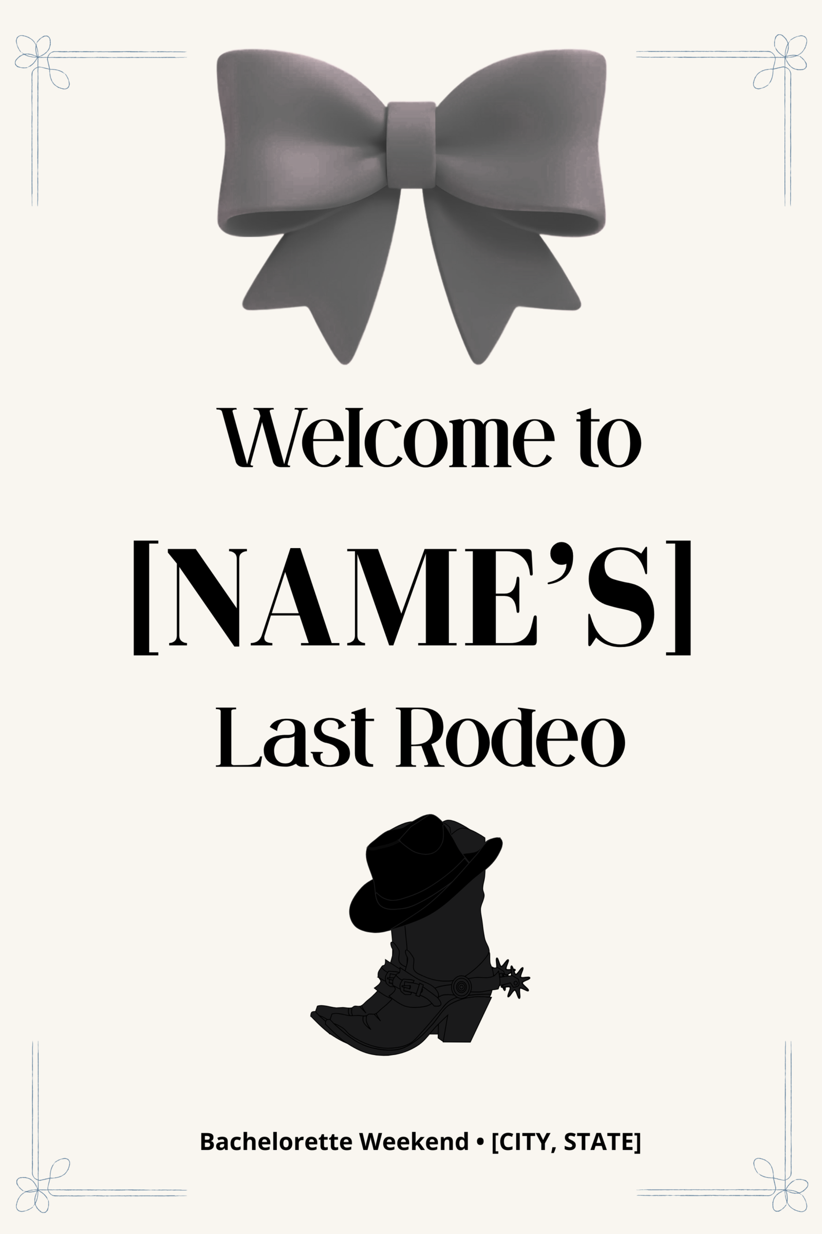 Midnight Rodeo Bachelorette Welcome Sign