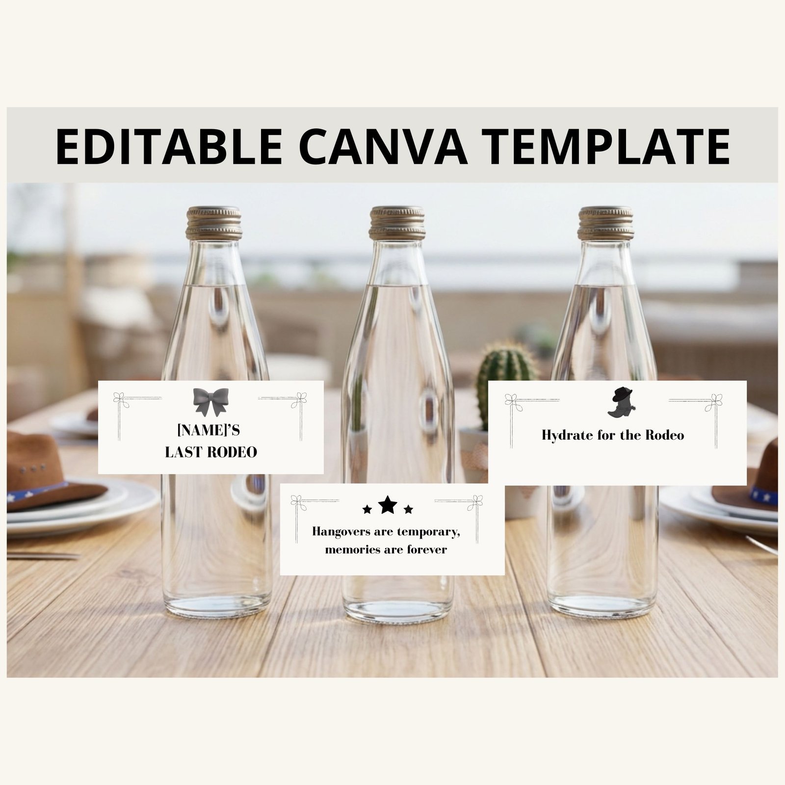 Midnight Rodeo Water Bottle Labels