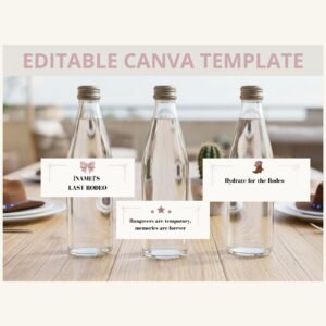 Nashville Pink Water Bottle Labels