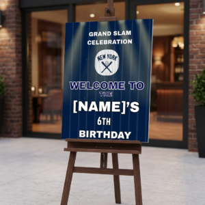 New York baseball welcome sign