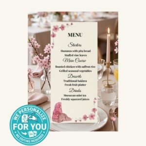 Hijab Party Menu Cards
