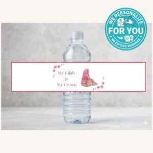 Custom hijab party water bottle labels