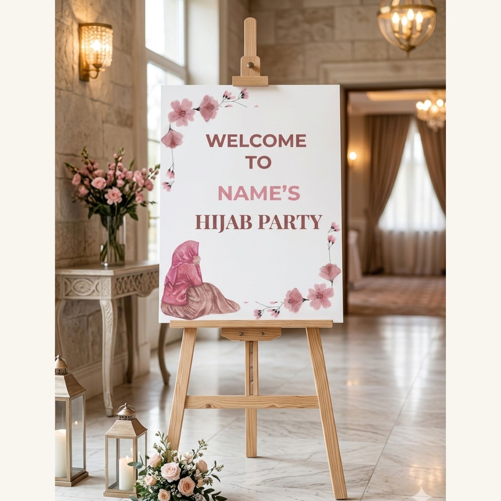 Elegant Hijab Party Bundle. Modest Celebration Decor Kit, All-in-One Digital Party Set, Unlimited Printing - Image 12